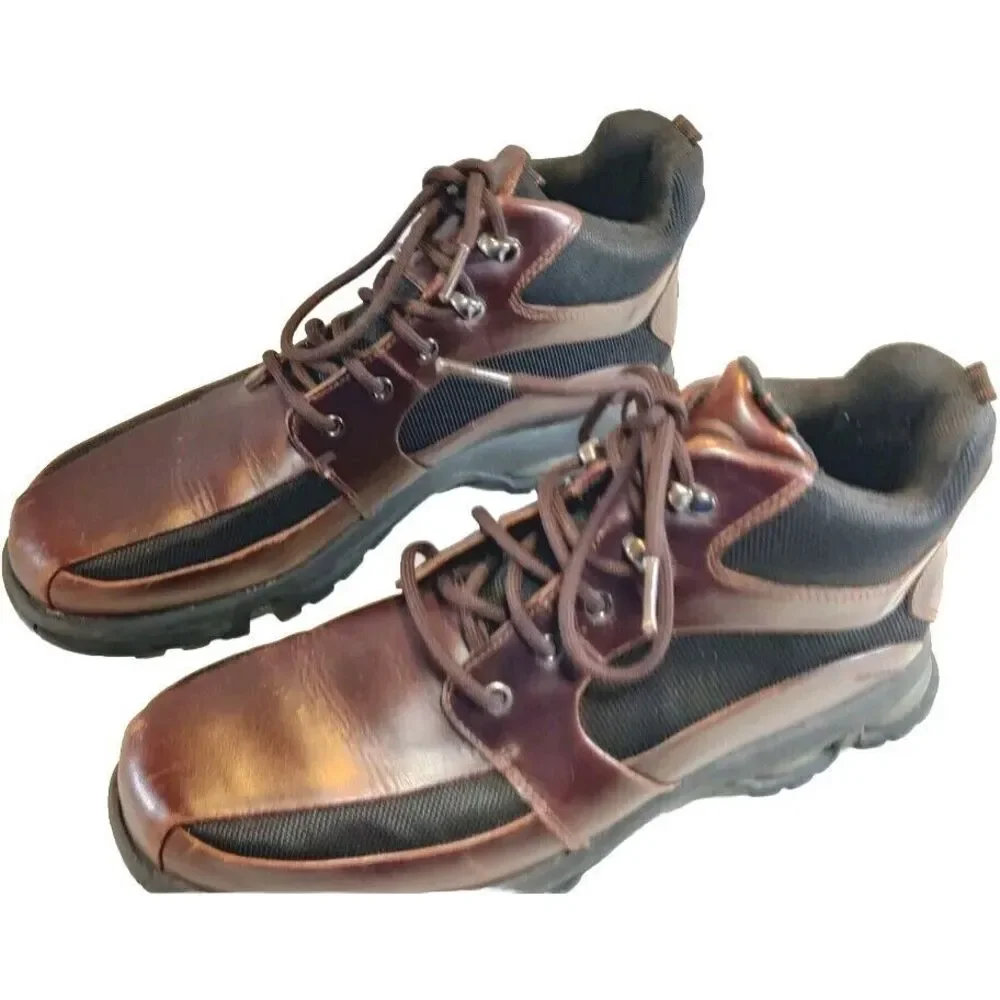 Rockport Elmbridge Mens Boots Size 8.5M Brown Black Leather Textile